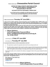 Annual Governance Accountability Return 2025-26 - Exercise of Public Rights